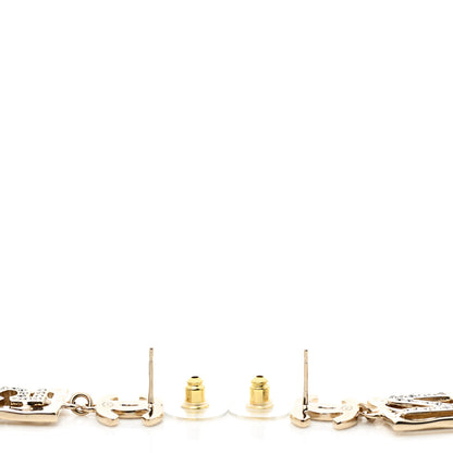 Chanel Crystal CC No 5 Drop Earrings Gold 3 of 5