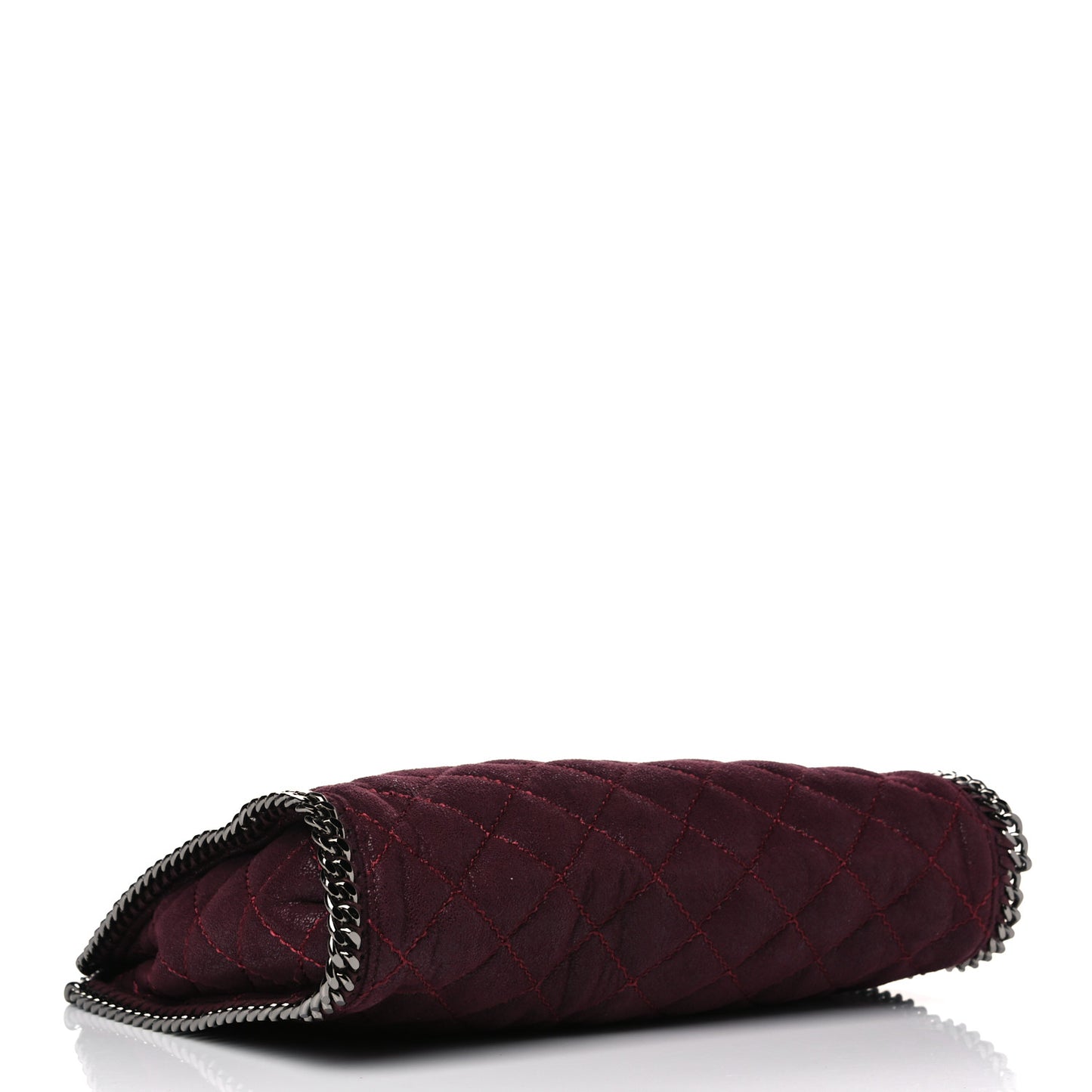 Shaggy Deer Quilted Small Falabella Tote Burgundy
