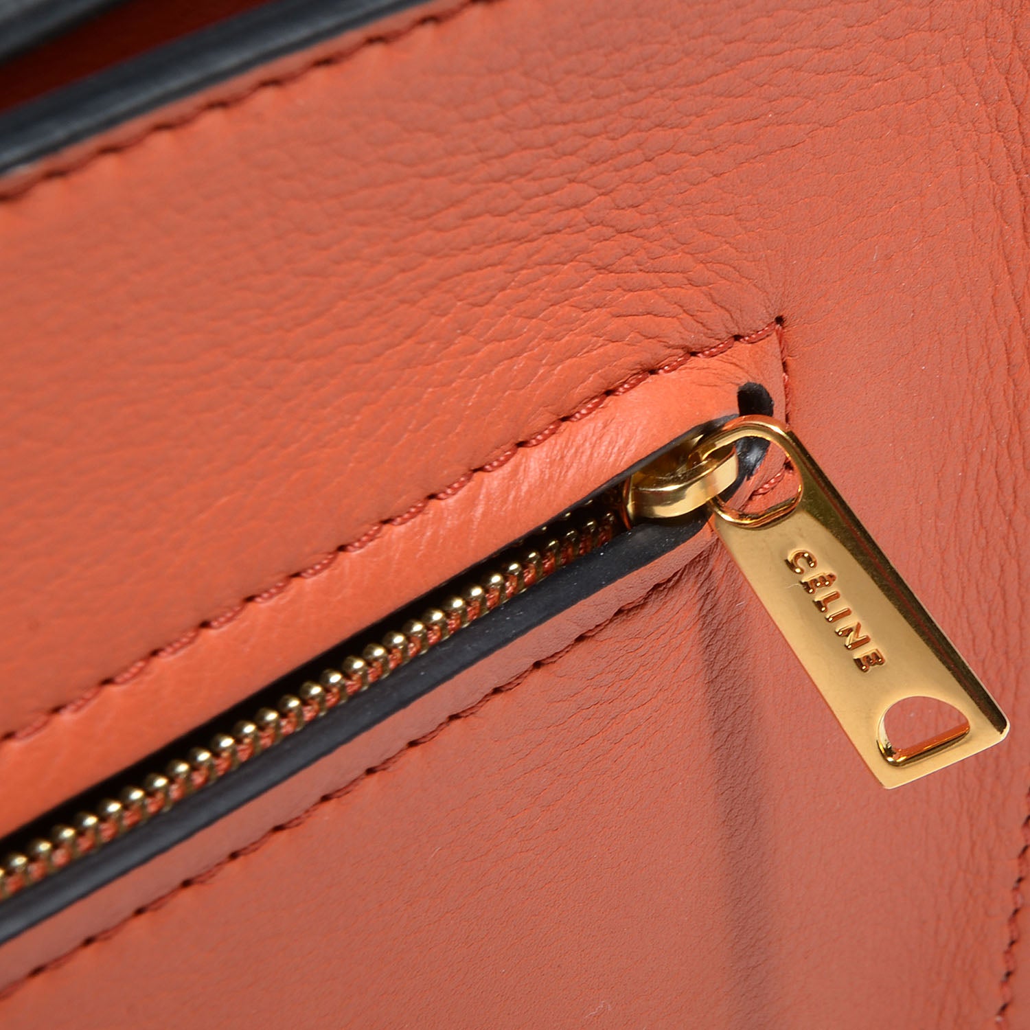 Celine Calfskin Suede Medium Trapeze Orange 6 of 12