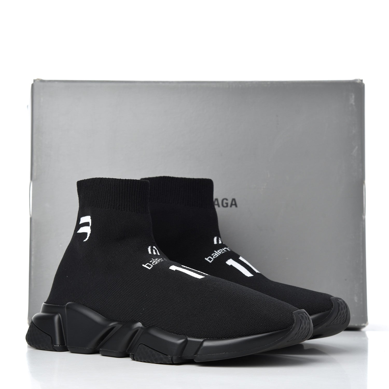 Balenciaga Neoprene Knit Soccer Mens Speed Sneakers 42 Black 9 of 9
