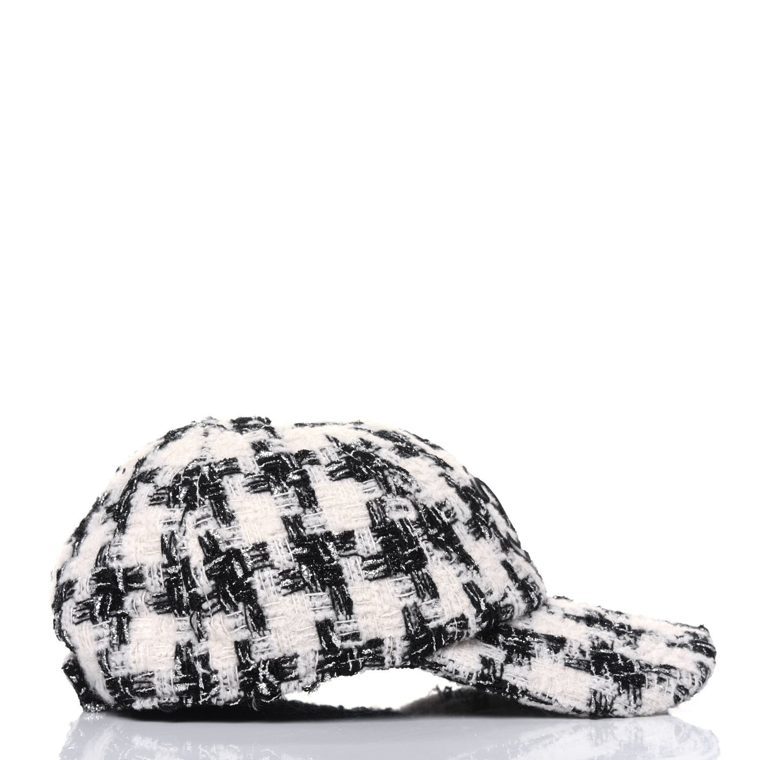 Chanel Tweed CC Cap Hat M Black White 4 of 12