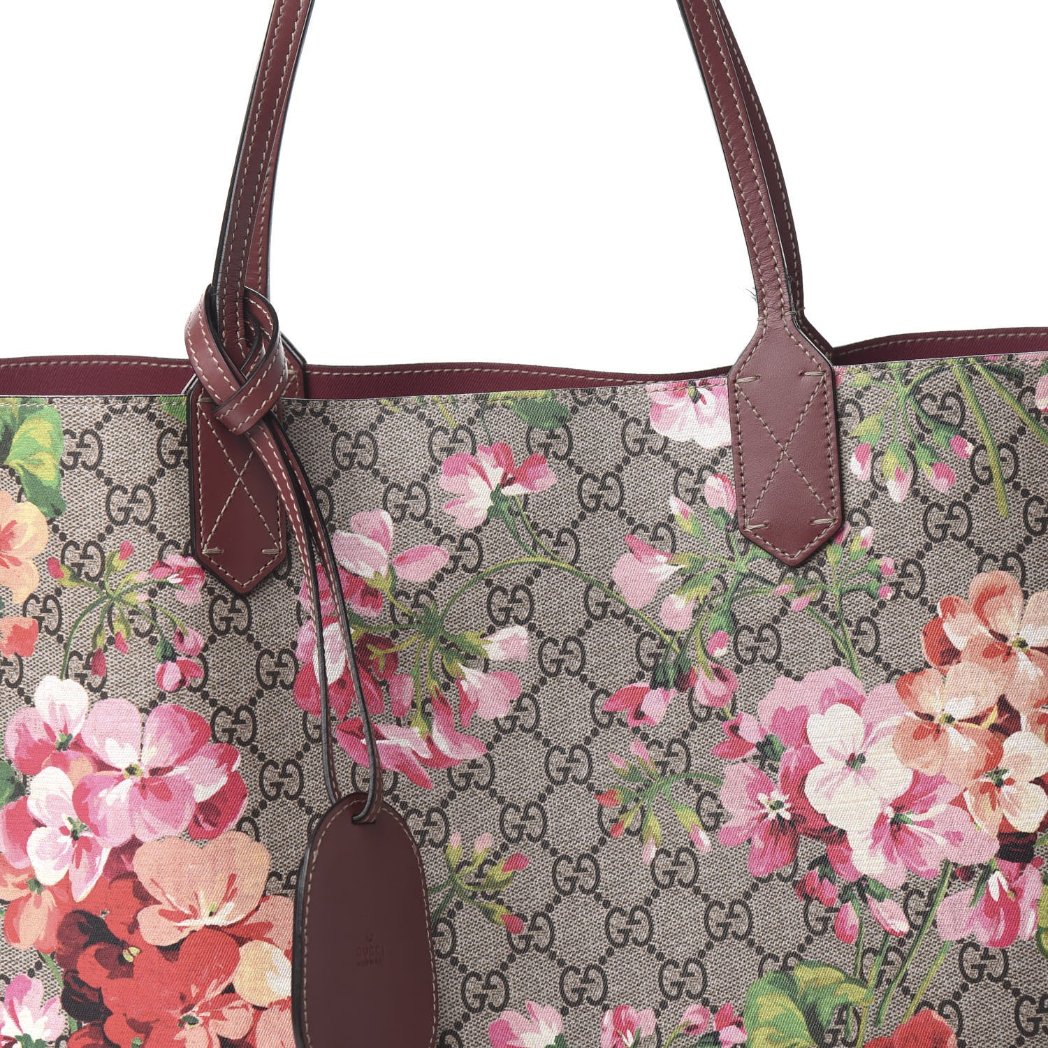 Gucci GG Supreme Monogram Blooms Medium Reversible Tote Beige Multicolor Dry Rose 15 of 19