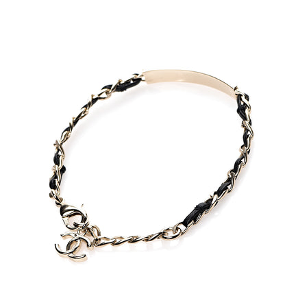 Chanel Metal Lambskin Crystal Sergeant Bracelet Gold 2 of 4