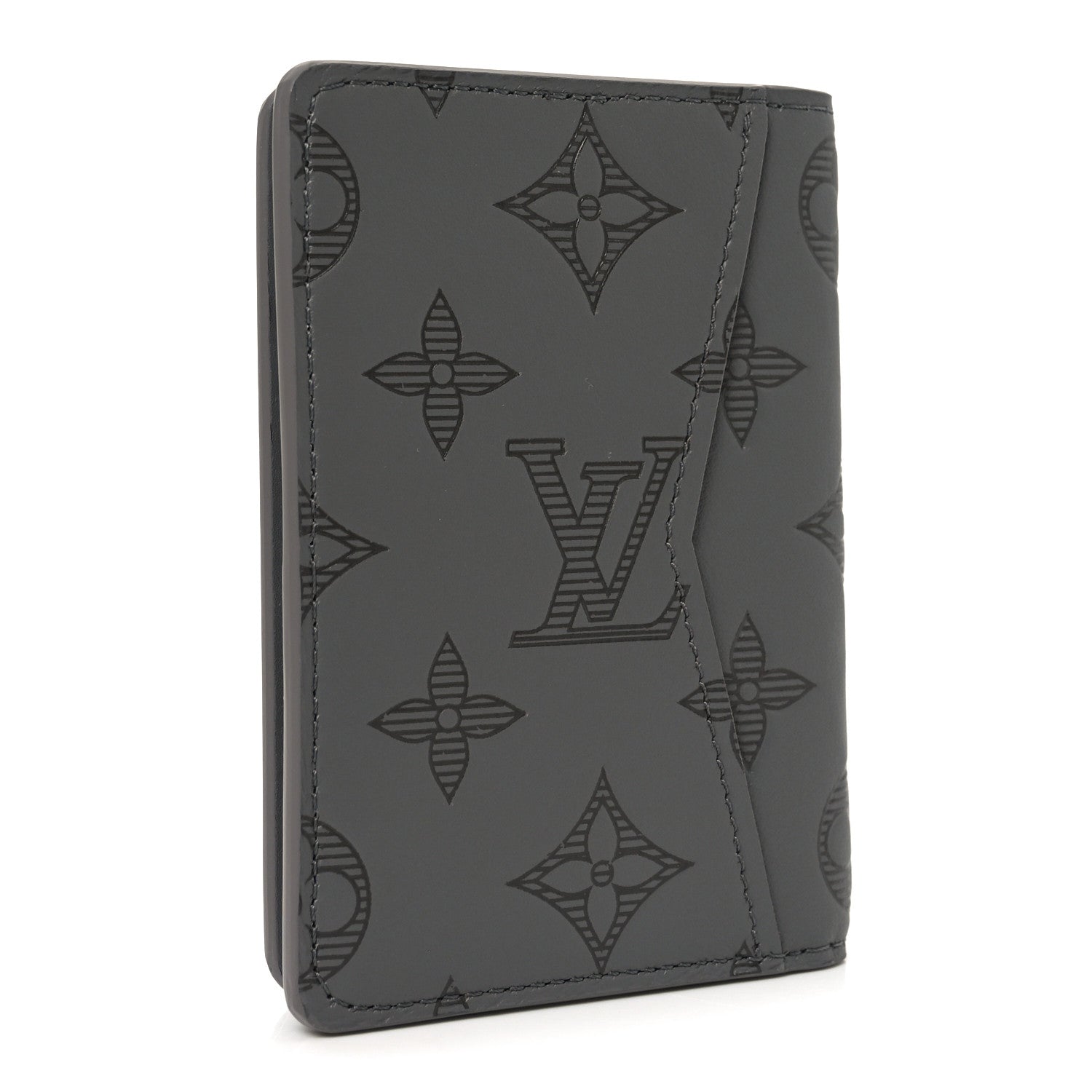 Louis Vuitton Calfskin Monogram Shadow Pocket Organizer Antarctic Grey 3 of 7