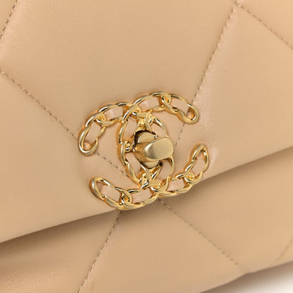 Chanel Lambskin Quilted Medium Chanel 19 Flap Beige 11 of 15