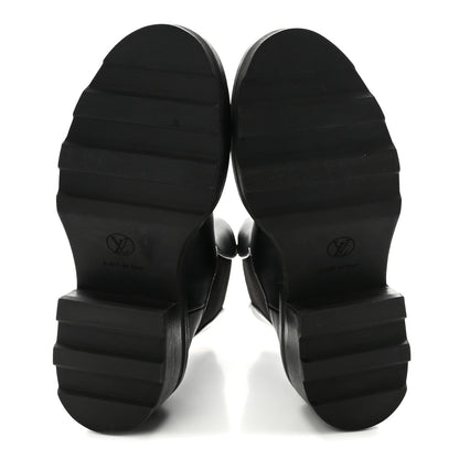 Louis Vuitton Calfskin Monogram Beaubourg Ankle Boots 38.5 Black 6 of 8