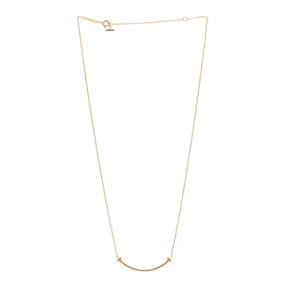Tiffany 18K Yellow Gold Small T Smile Pendant Necklace 3 of 5