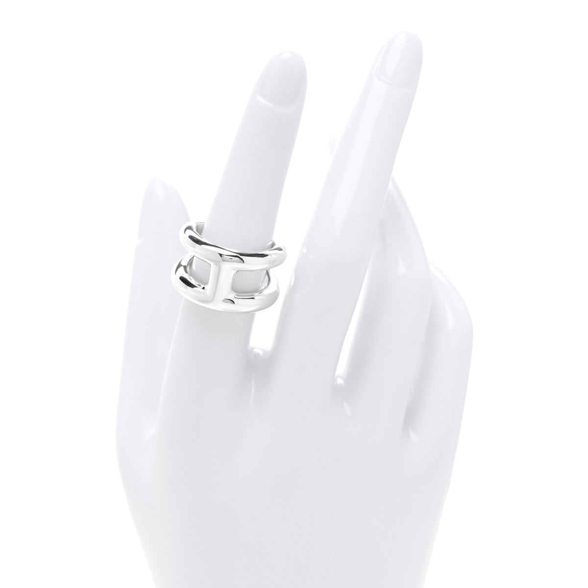 Hermes Sterling Silver PM Osmose Ring 53 6.5 2 of 5