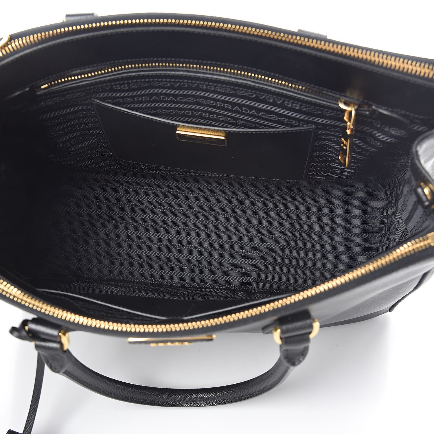 Prada Saffiano Medium Galleria Double Zip Tote Black 5 of 9