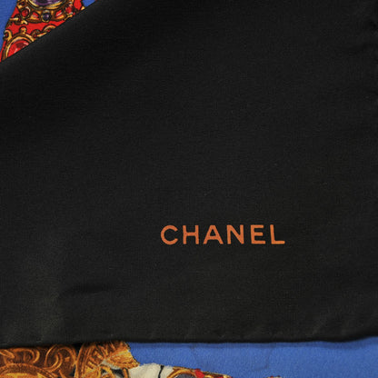 Chanel Silk Printed Gripoix Globe Square Scarf Black 7 of 9