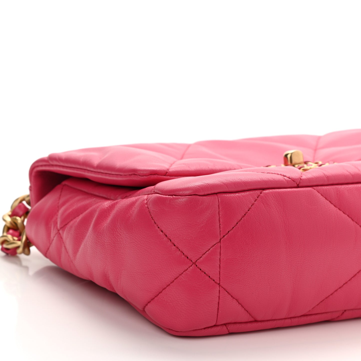 Lambskin Quilted Medium Chanel 19 Flap Dark Pink