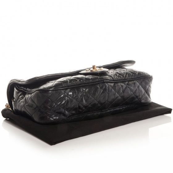Chanel Crumpled Grained Calfskin Quilted Large Shiva Flap Black 4 of 8
