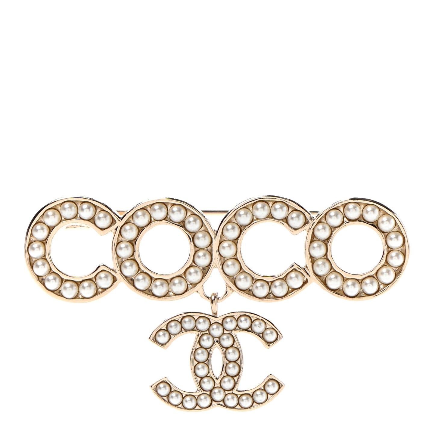 Pearl Coco Brooch Gold