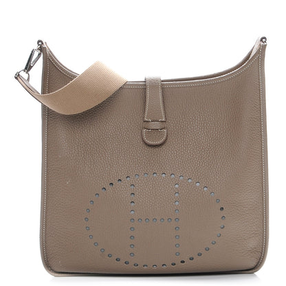 Hermes Taurillon Clemence Evelyne III GM Etoupe 1 of 8