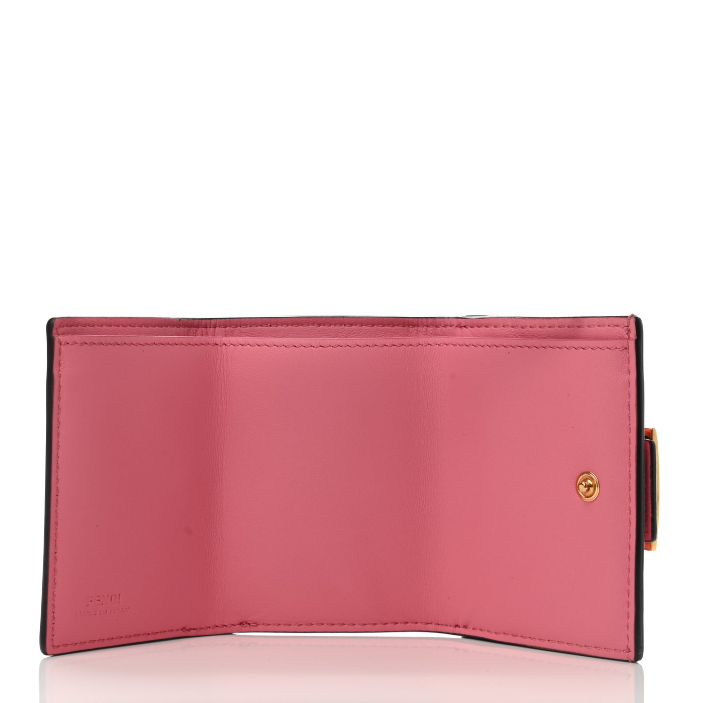 Nappa FF Diagonal Embossed Micro Tri-Fold Wallet Pink