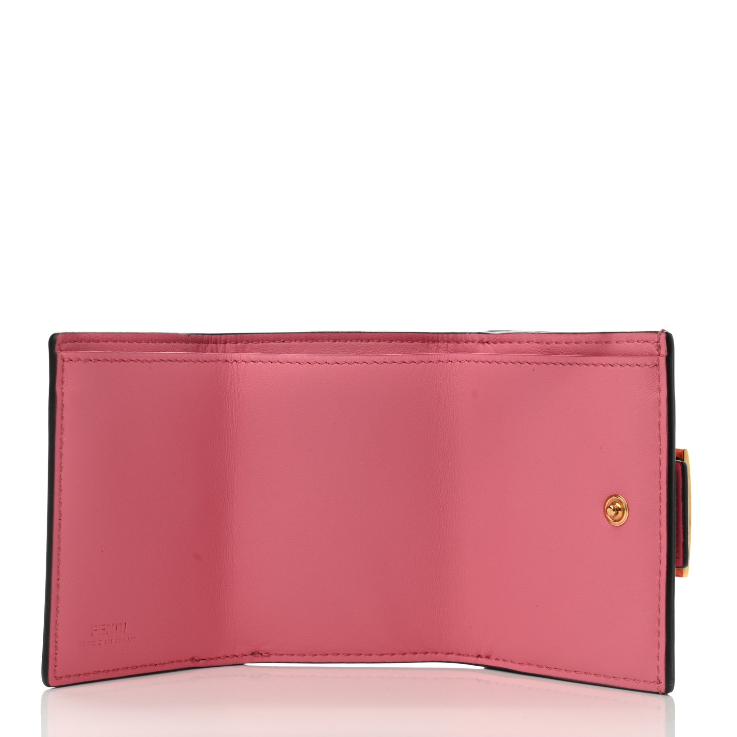 Fendi Nappa FF Diagonal Embossed Micro Tri-Fold Wallet Pink 5 of 9