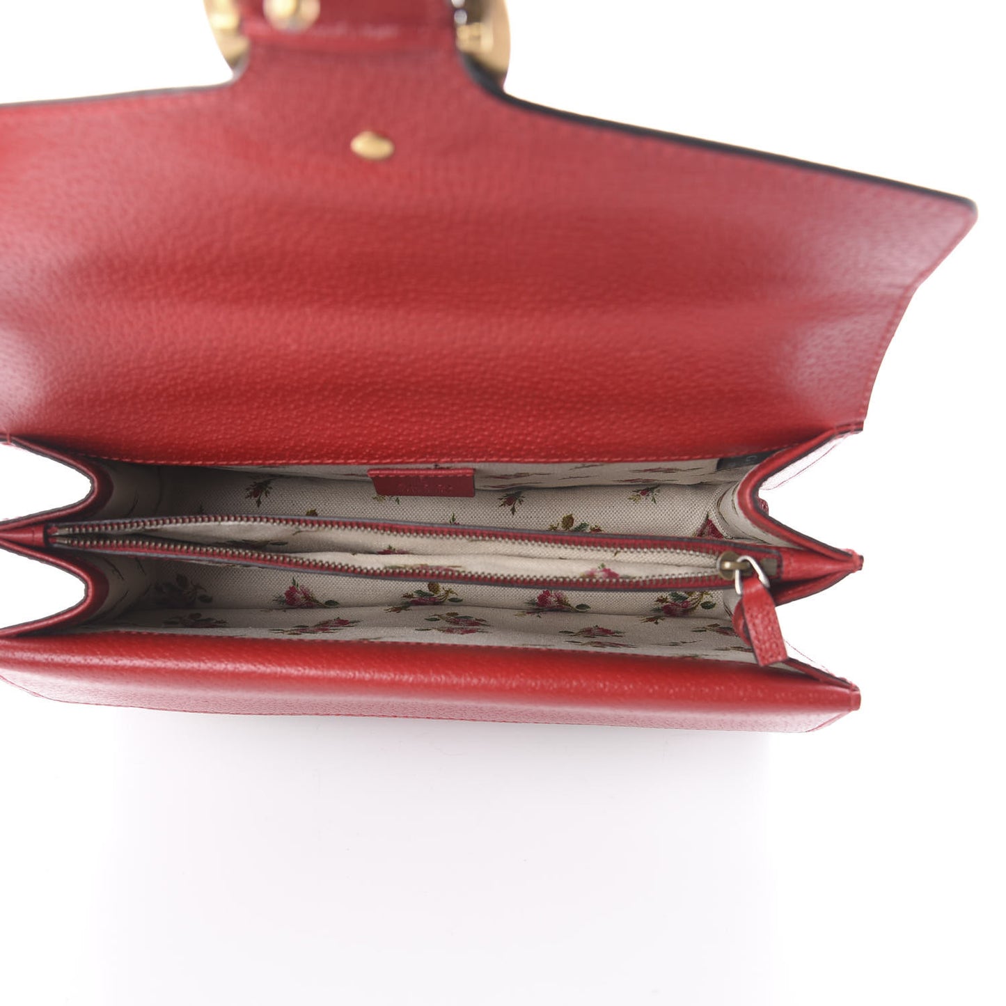 Calfskin Web Floral Embroidered Small Dionysus Shoulder Bag Hibiscus Red