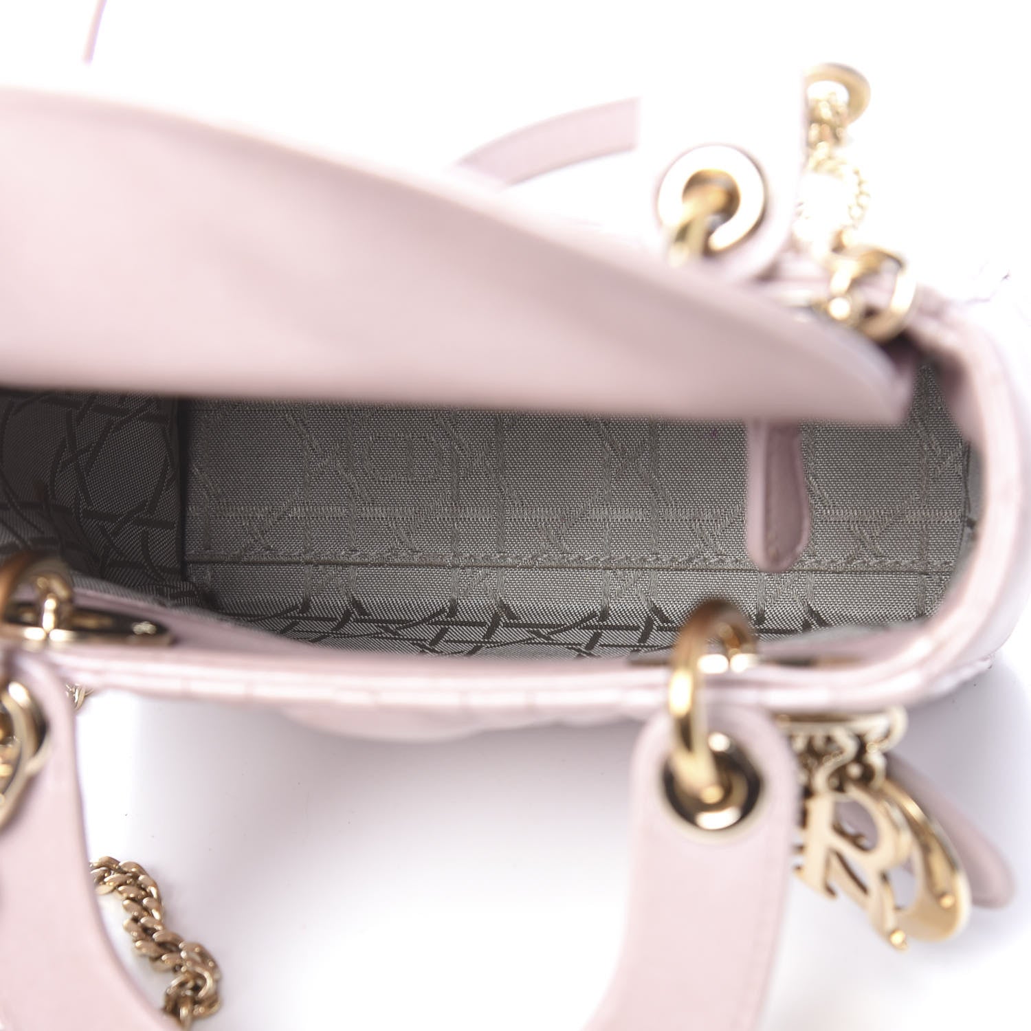 Christian Dior Metallic Lambskin Cannage Mini Lady Dior Lotus 6 of 12
