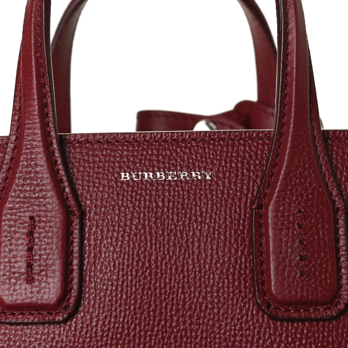 Grainy Calfskin House Check Baby Banner Tote Crimson