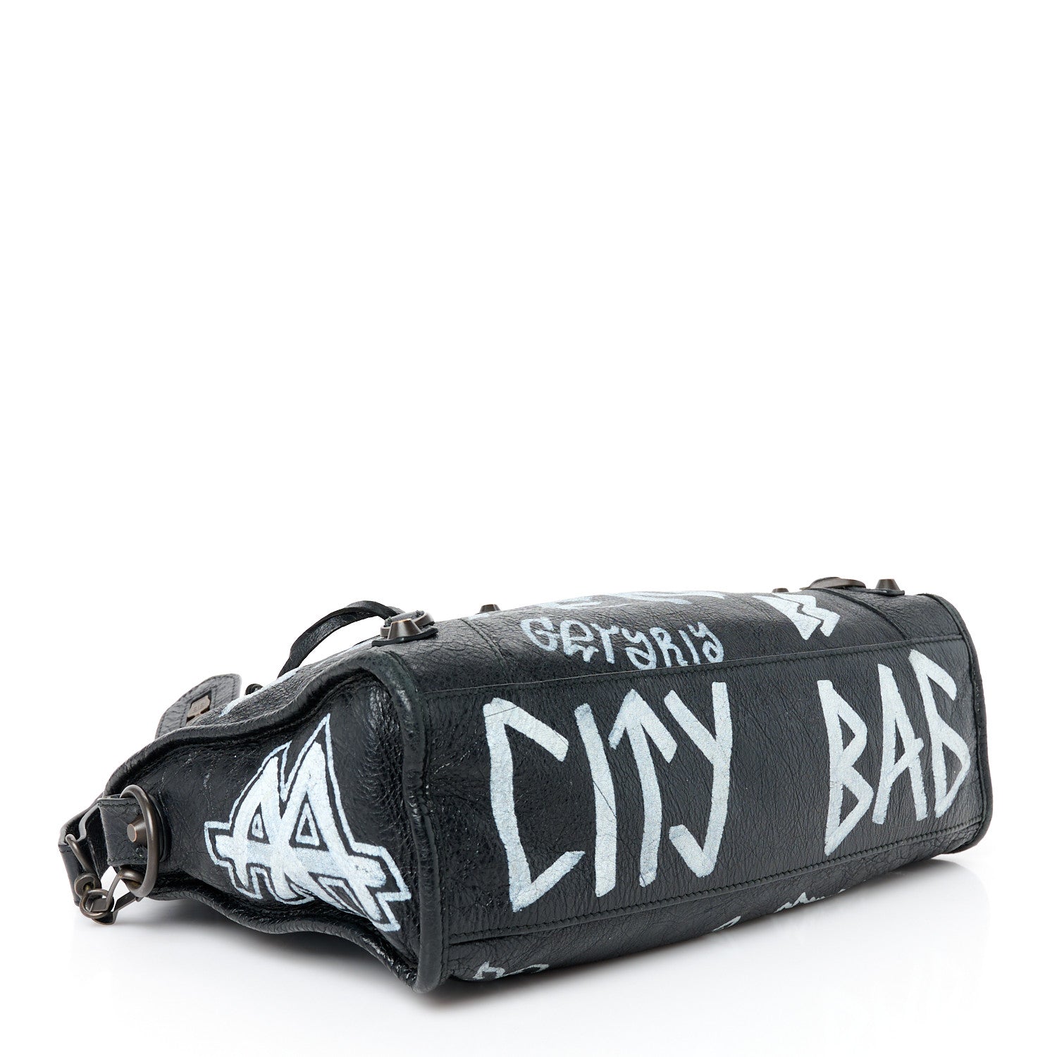 Balenciaga Agneau Classic Hardware Graffiti All Over S City Black Black 5 of 11