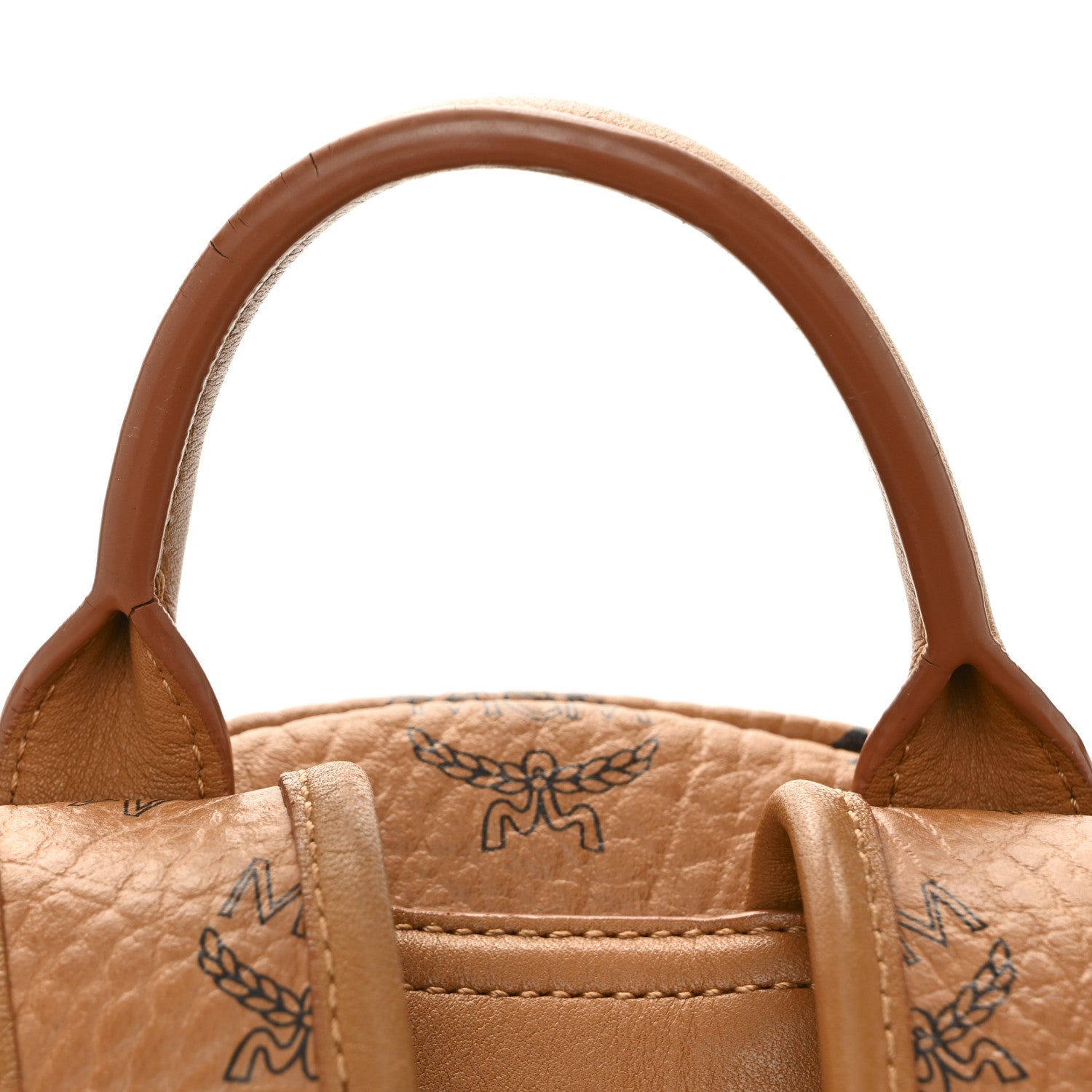 MCM Visetos Studded Small Stark M Backpack Cognac 1800871