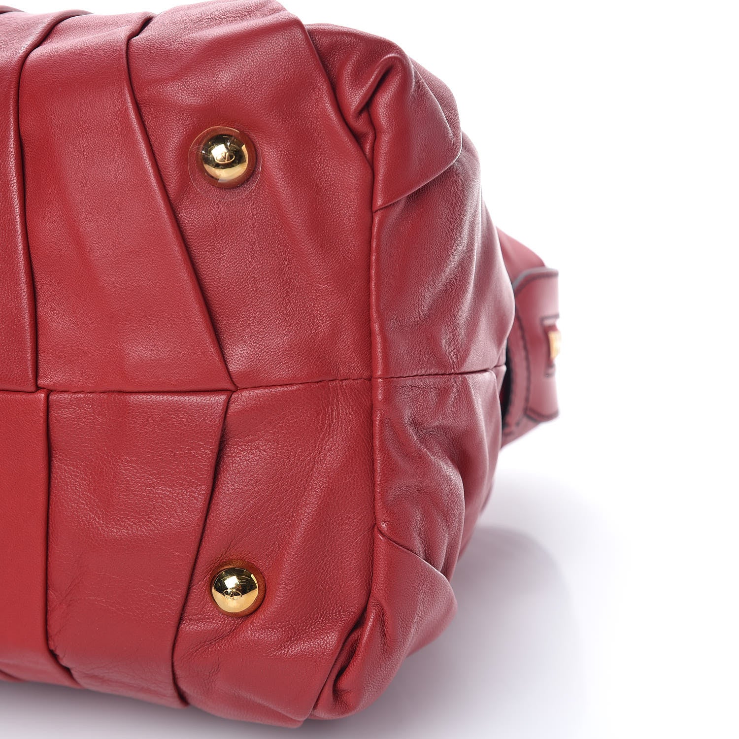 Valentino Garavani Lambskin Pleated Tote Red 8 of 8