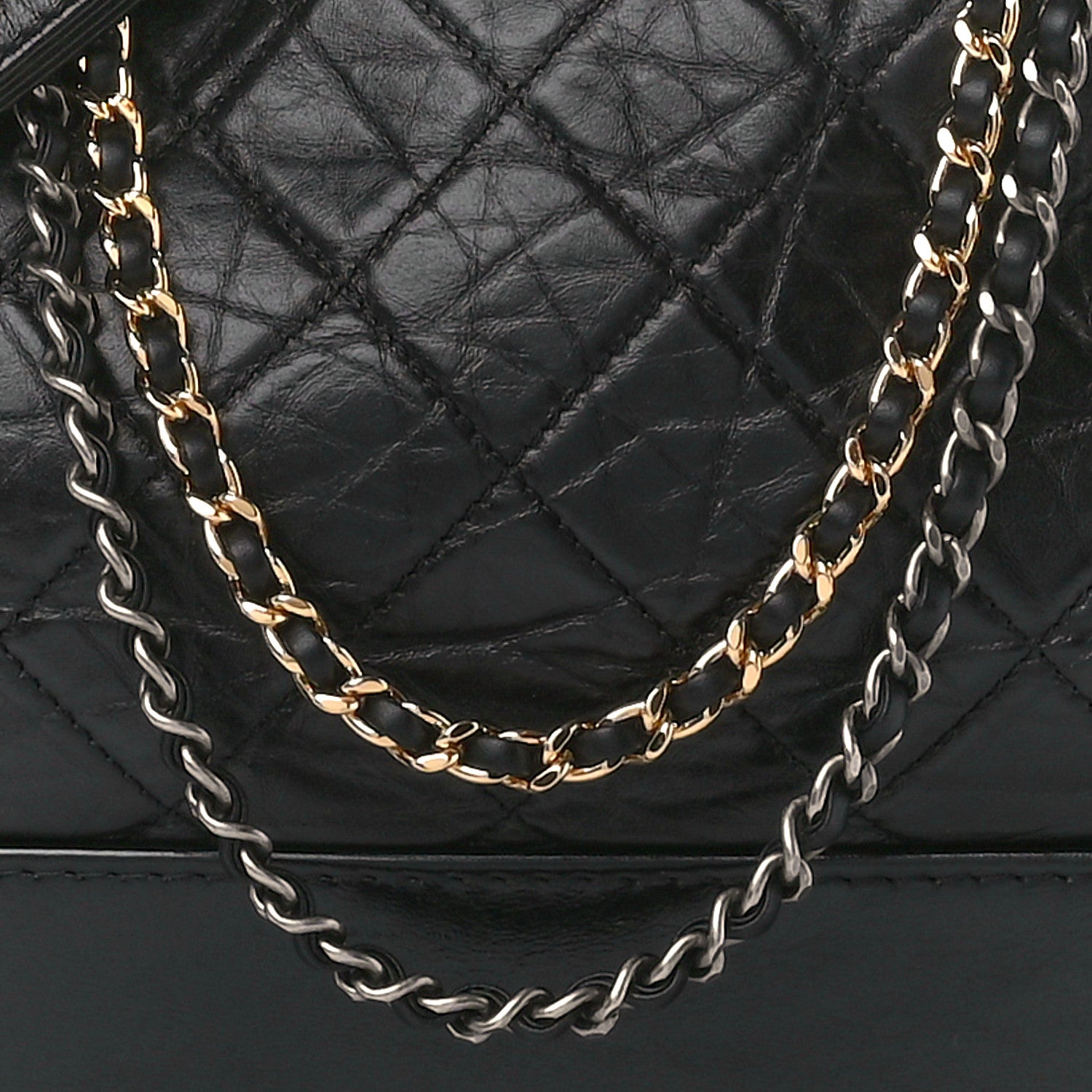 Chanel Aged Calfskin Quilted Medium Gabrielle Hobo Black 9 of 12