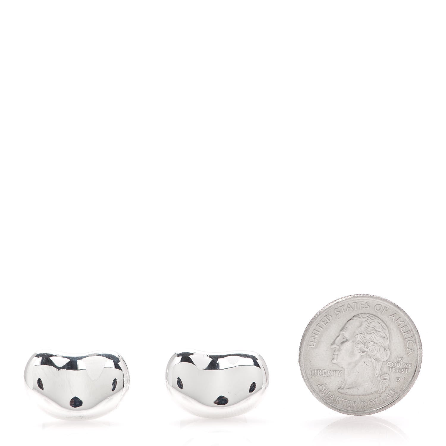 Tiffany Sterling Silver 18mm Elsa Peretti Bean Cufflinks 2 of 6