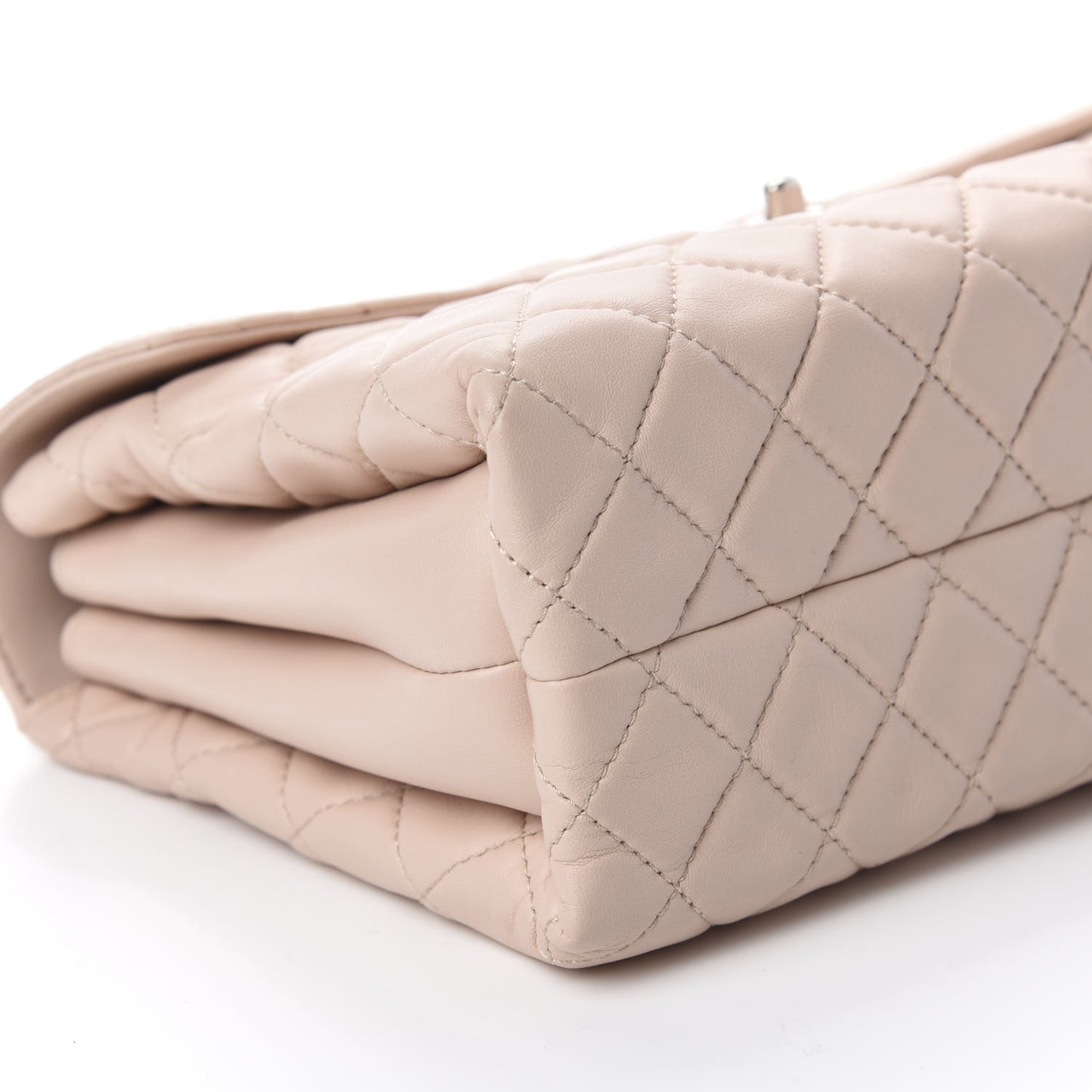 Lambskin Quilted Jumbo by 4 Flap Beige