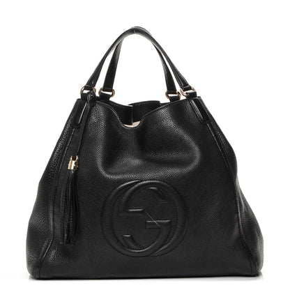 Gucci Pebbled Calfskin Large Soho Shoulder Bag Black 1 of 7