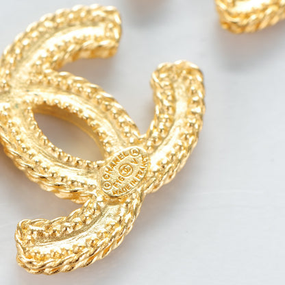 Chanel CC Drop Earrings Matte Gold 4 of 5