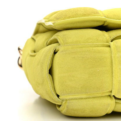 Bottega Veneta Suede Maxi Intrecciato Padded Chain Cassette Crossbody Bag Kiwi 9 of 13