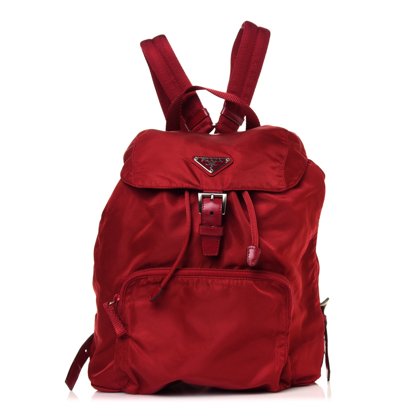 Nylon Vela Single Buckle Backpack Rosso