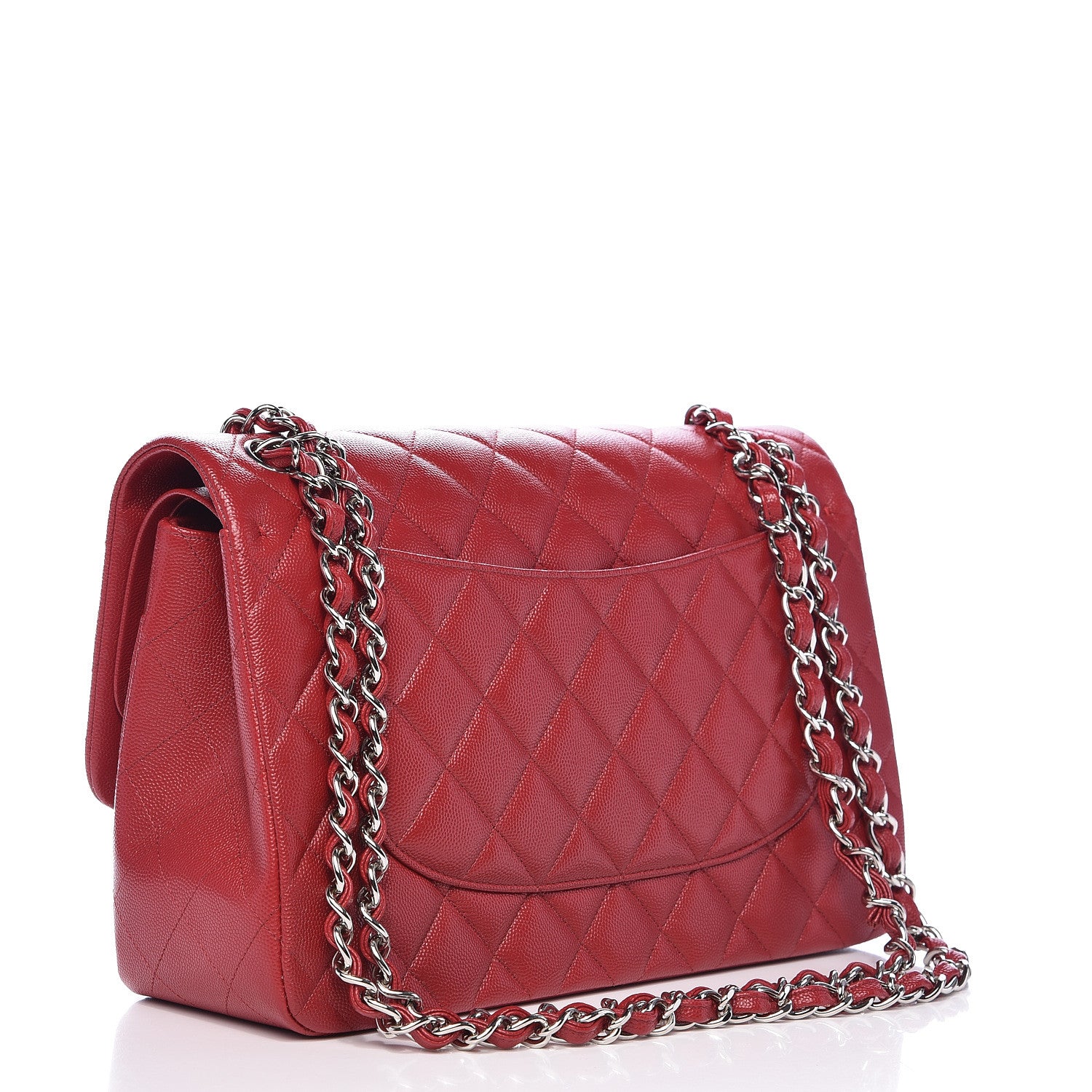 Chanel Caviar Quilted Jumbo Double Flap Red 3 of 14