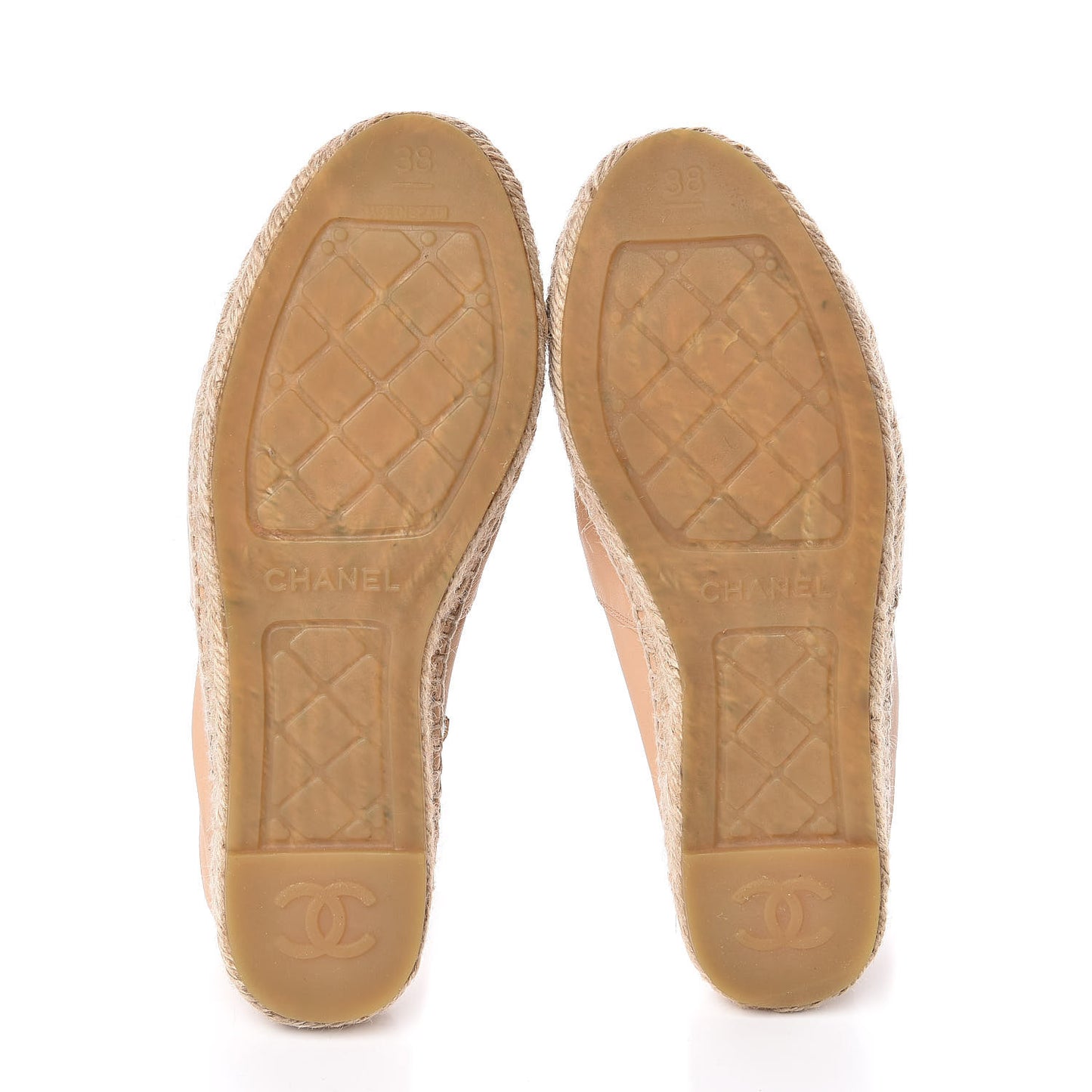 Lambskin CC Espadrilles 38 Beige Black