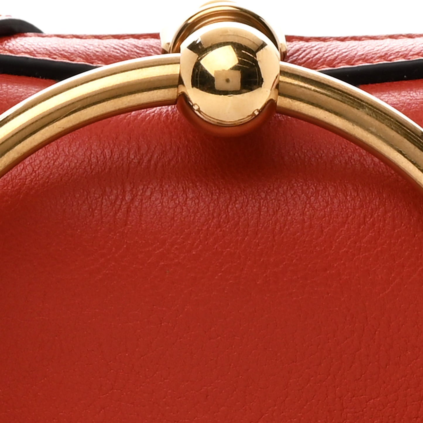 Calfskin Small Nile Bracelet Minaudiere Bag Earthy Red