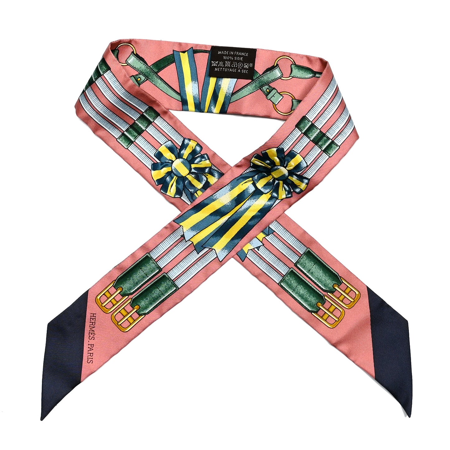 Silk Jumping Twilly Vieux Rose Petrole