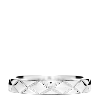 Chanel 18K White Gold Small Matelasse Ring 56 7.5 3 of 6