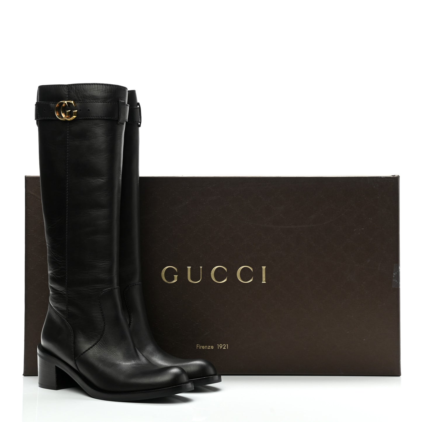 Calfskin Interlocking G Riding Boots 39.5 Black