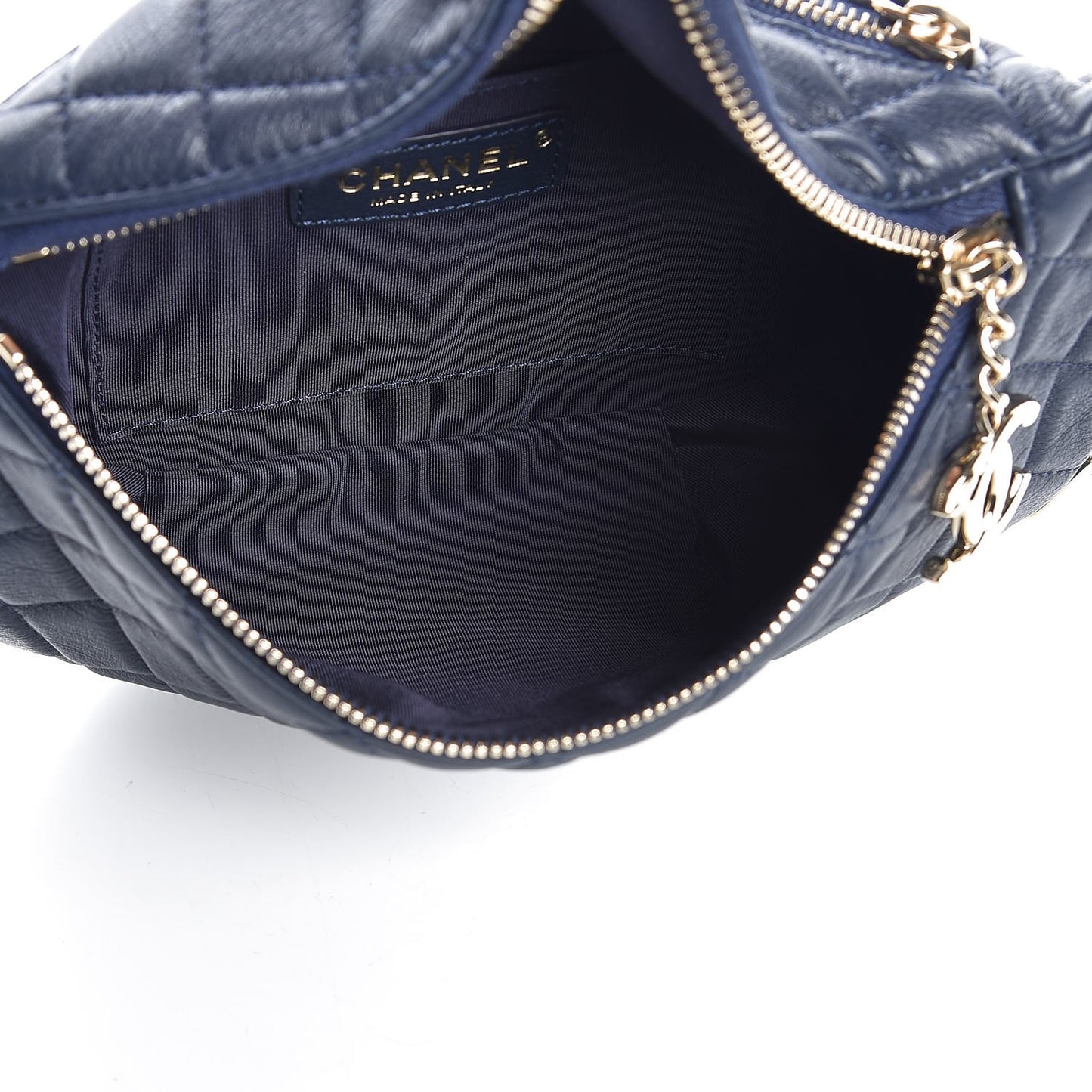 Calfskin Quilted Waist Bag Navy
