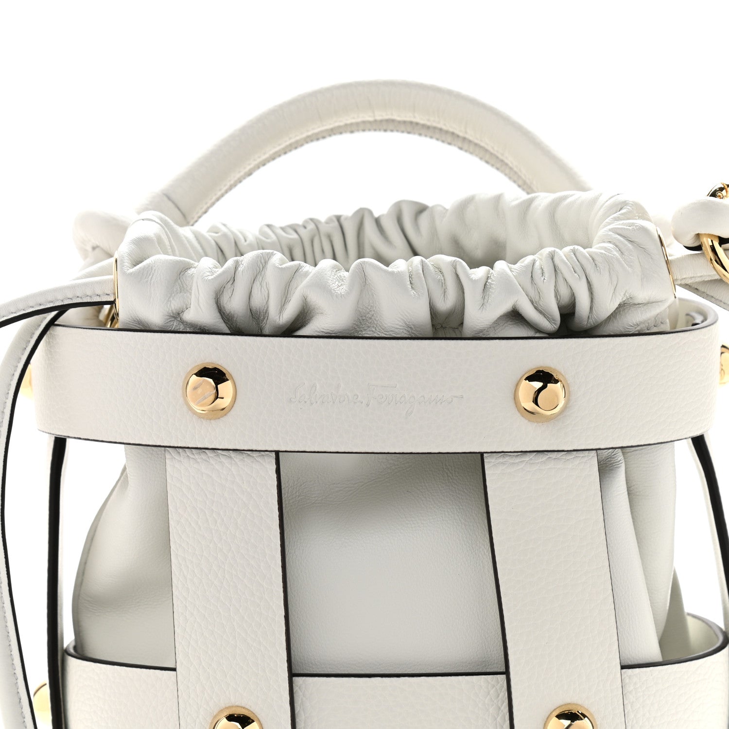 Salvatore Ferragamo Calfskin Cage Bag White 8 of 10