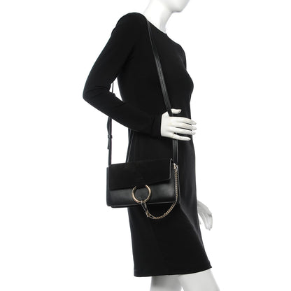 Chloe Suede Calfskin Small Faye Shoulder Bag Black 2 of 6