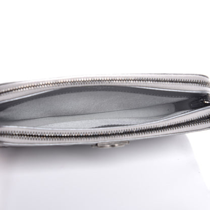 Chanel Metallic Caviar Quilted Small Boy Clutch With Chain Silver 6 of 10