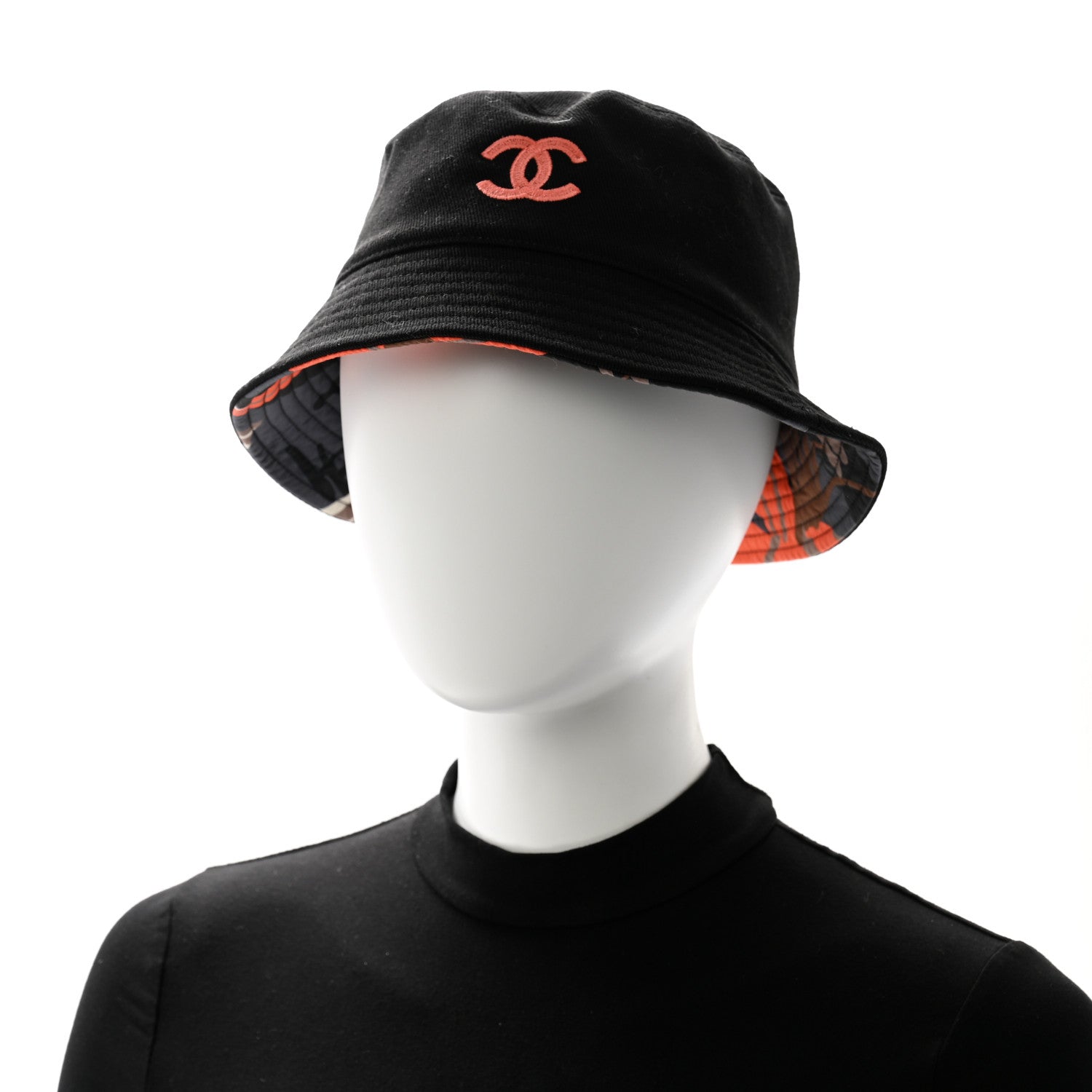 Chanel Canvas Reversible CC Bucket Hat S Black Multicolor 2 of 16