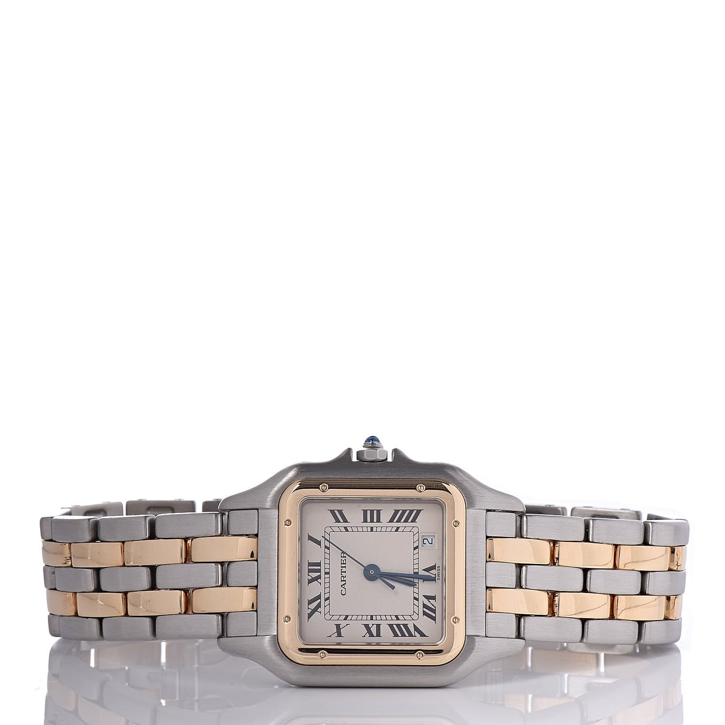 Stainless Steel 18K Yellow Gold 27mm Panthere Quartz Watch