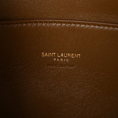 Saint Laurent Suede Pochon Shoulder Bag Caramel Cognac 6 of 9