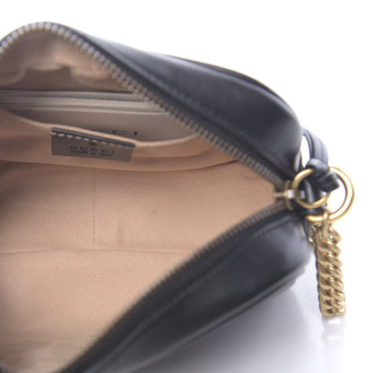 Gucci Calfskin Matelasse Mini GG Marmont Chain Shoulder Bag Black 5 of 10