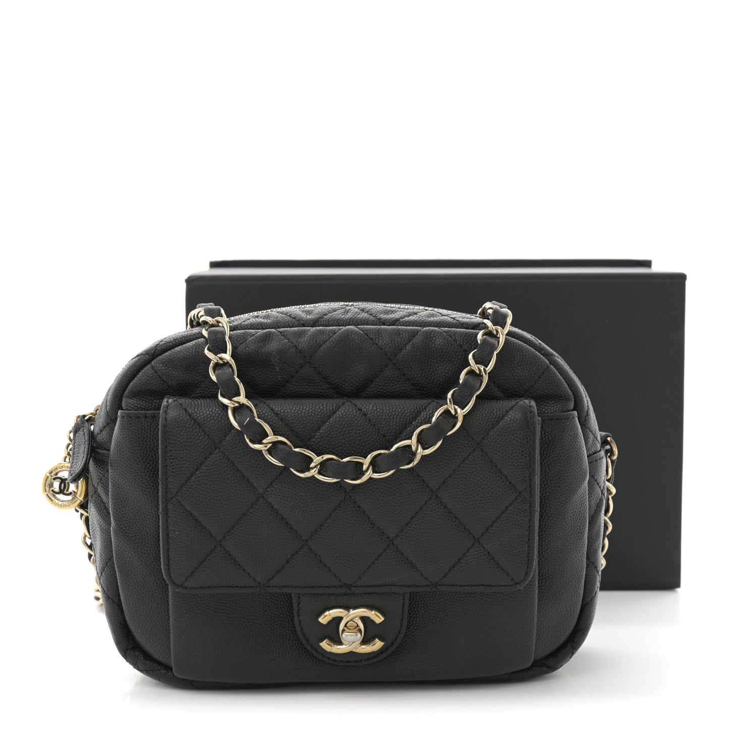 Caviar Quilted CC Day Camera Case Black