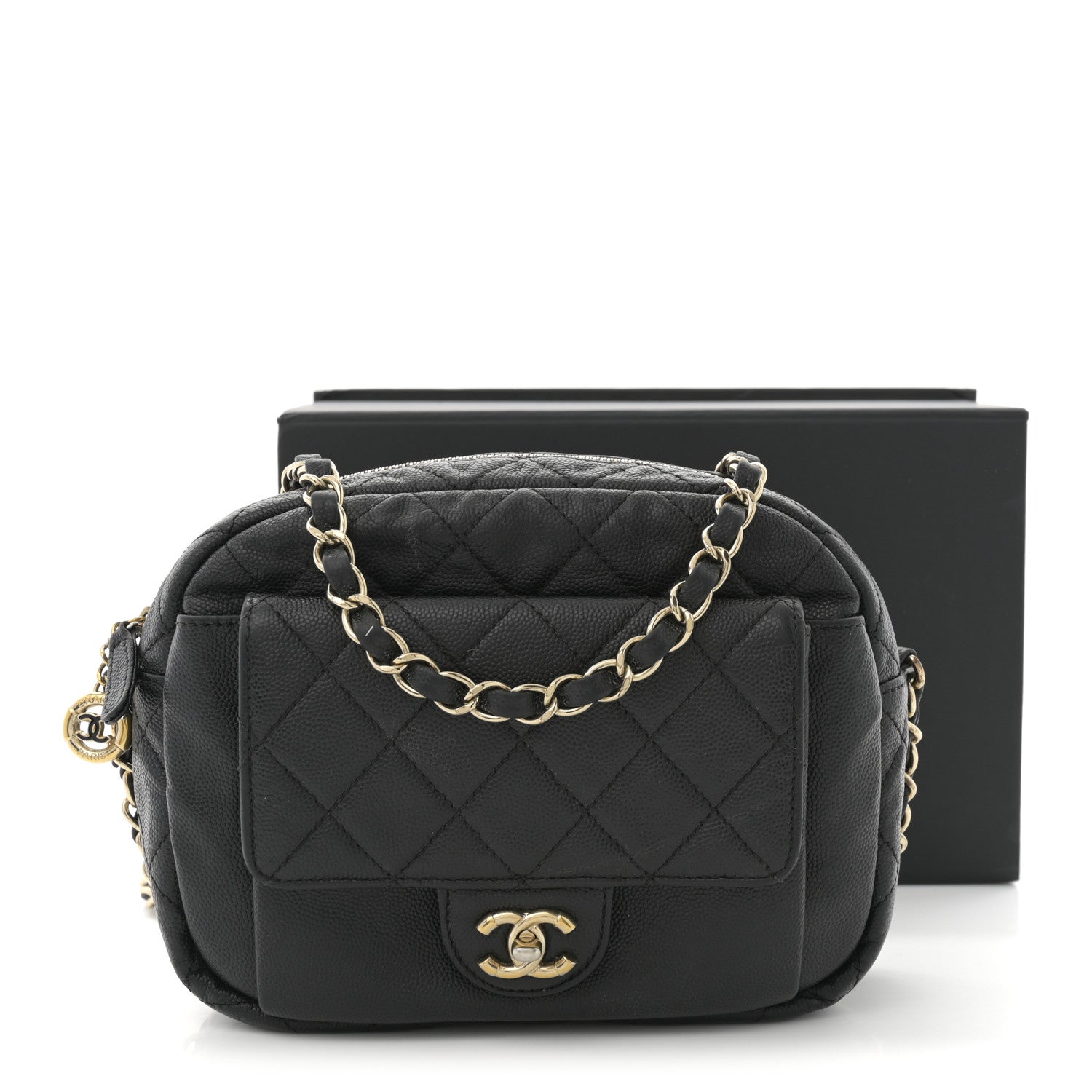 Chanel Caviar Quilted CC Day Camera Case Black 13 of 13