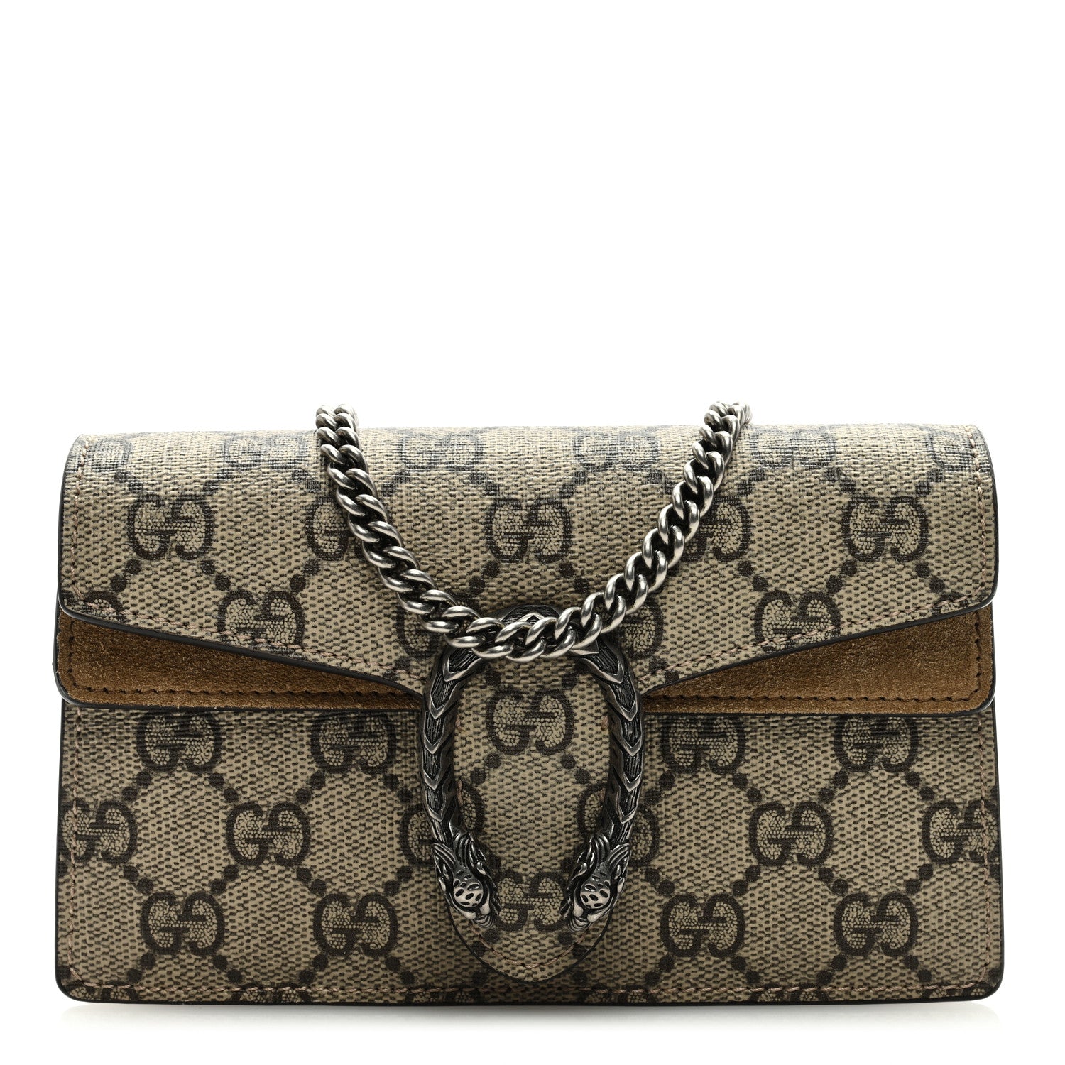 Gucci GG Supreme Monogram Super Mini Dionysus Shoulder Bag Taupe 1 of 9
